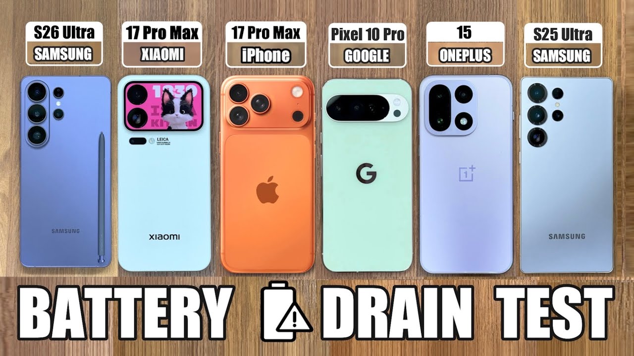 Galaxy S26 Ultra vs iPhone 17 Pro Max / Xiaomi 17 Pro Max / OnePlus 15 - BATTERY DRAIN TEST!