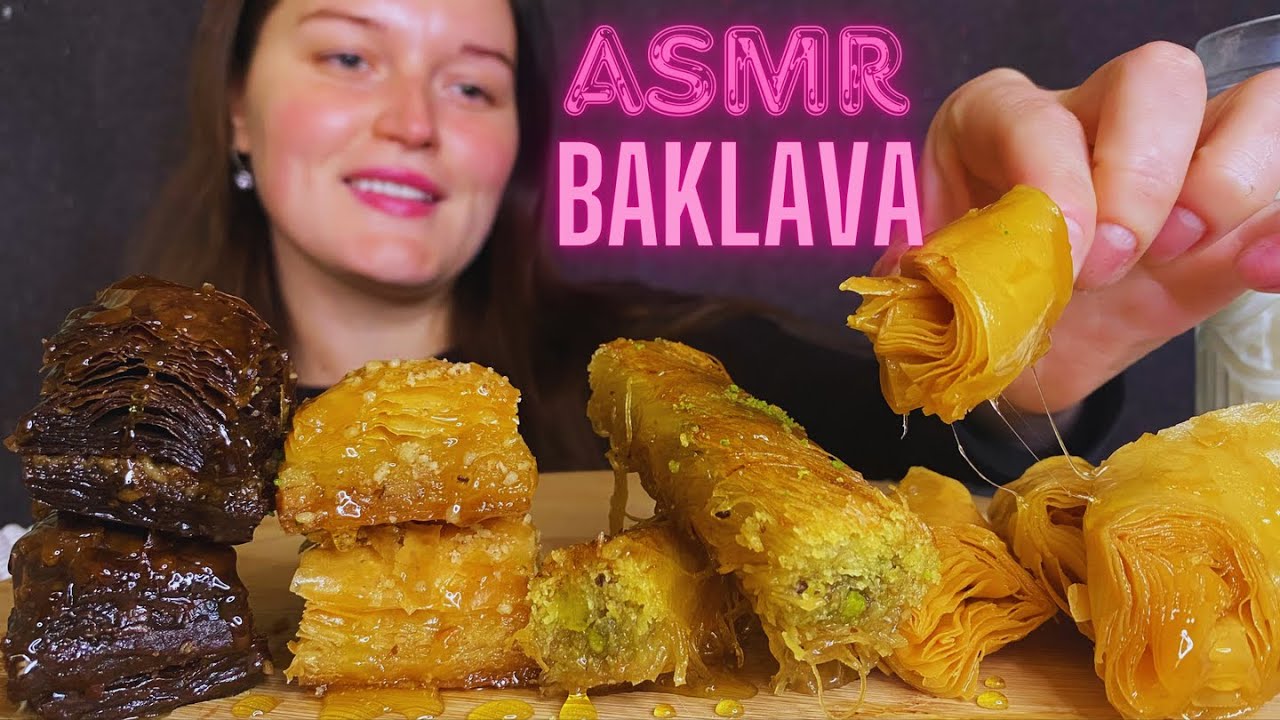 ASMR EATING SYRUPY BAKLAVA (NO TALKING) EATING SOUNDS |ASMR MUKBANG 먹방