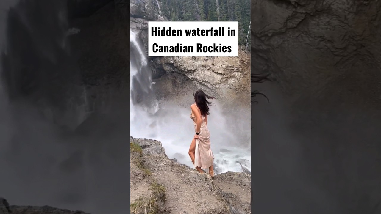 Hidden waterfall in Canadian Rockies #shorts #travel