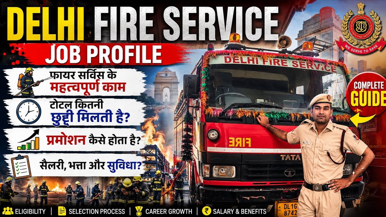 दिल्ली फायर सर्विस जॉब प्रोफाइल | DELHI FIRE SERVICE NEW VACANCY UPDATE & JOB PROFILE छुट्टी वेतनमान