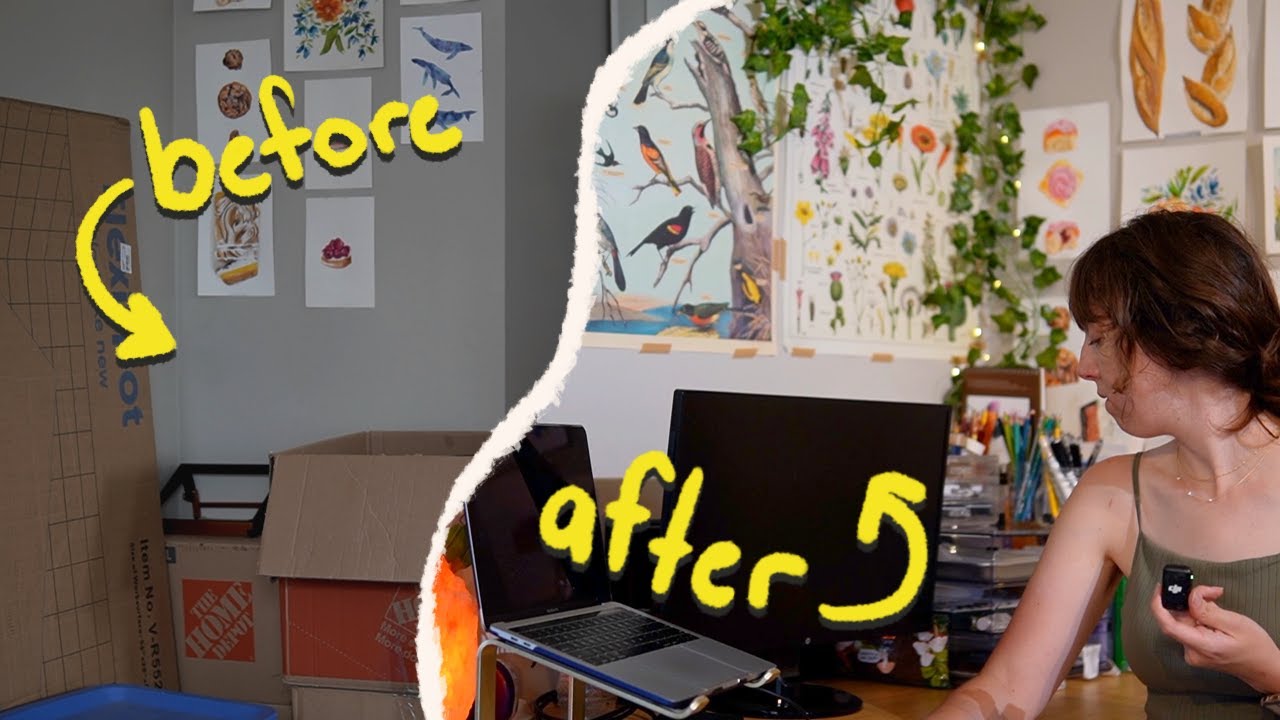 from living room to ART STUDIO 🎨✨ (TINY space makeover!)