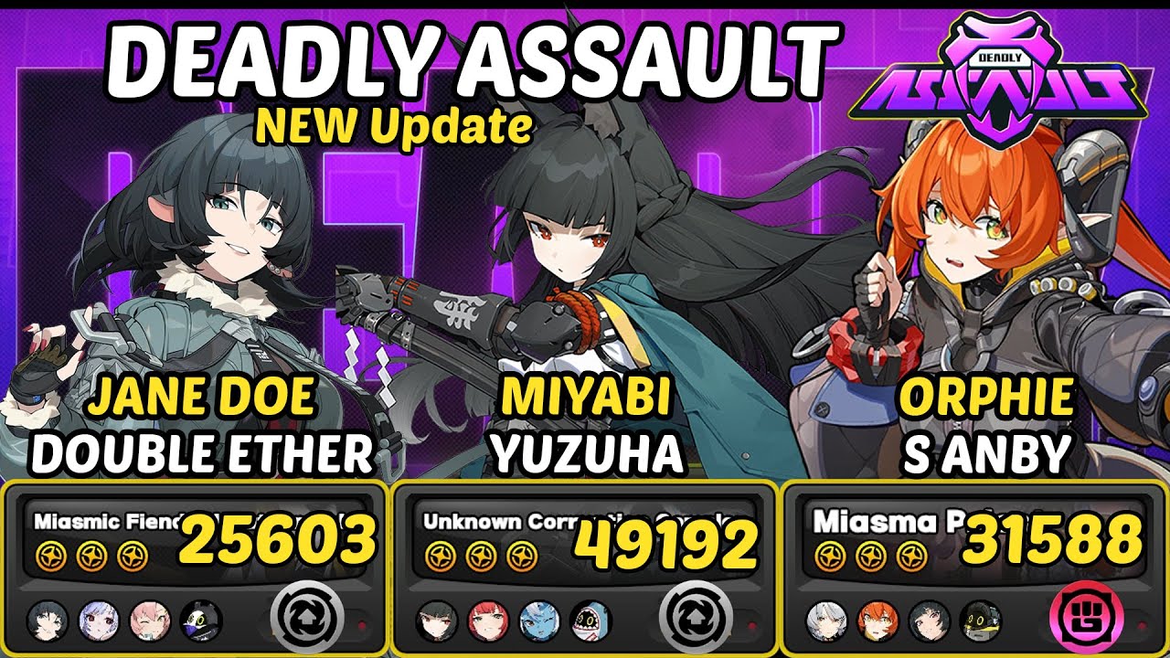 New Deadly Assault 2.2 &mdash; Джейн Доу, Мияби и Орфи Санби | Zenless Zone Zero 2.2