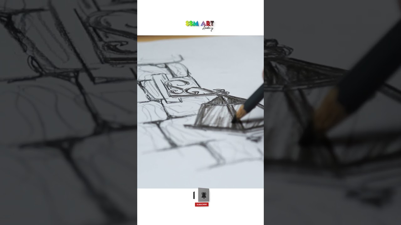 Realistic Street Lamp & Bird Pencil Sketch Tutorial | SSM Art