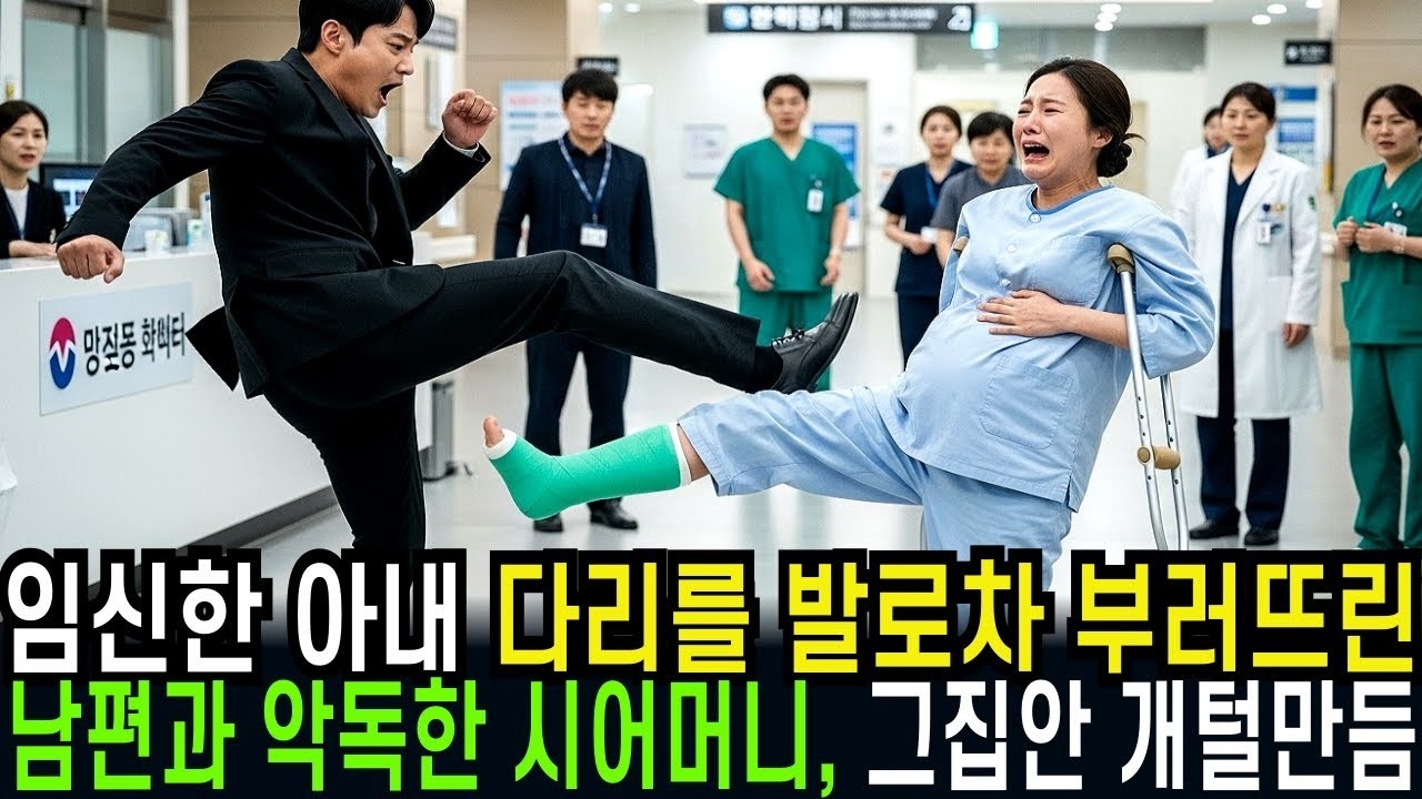 임신한 아내의 다리를 발로차서 부러뜨린 남편과 유난떤다며 막말한 시어머니, 그 집안 개털만들어 복수해줬습니다