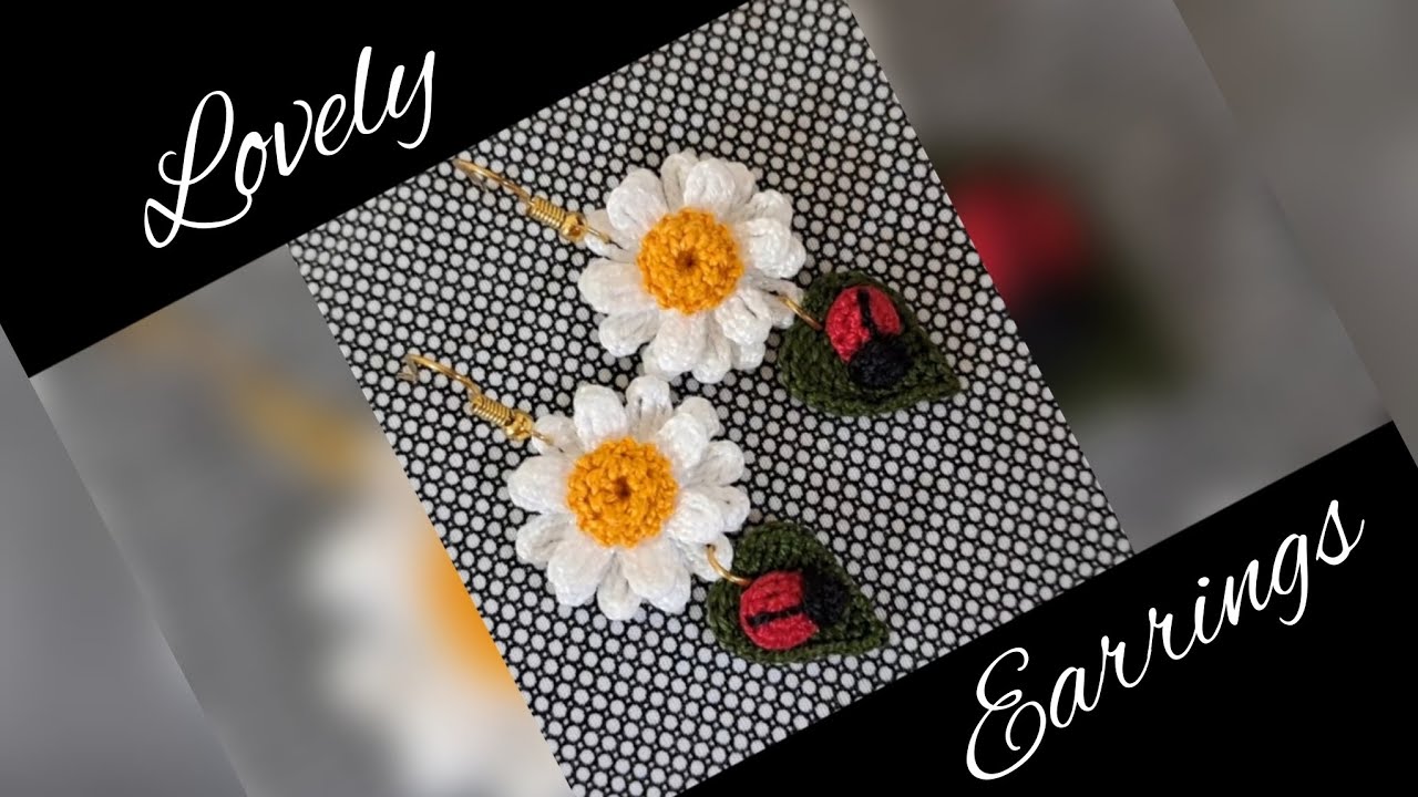 HOW TO MAKE LADY BUG WITH FLOWER EARRINGS |  CROCHET LADY BUG| CROCHET EARRINGS|CROCHET FLOWER