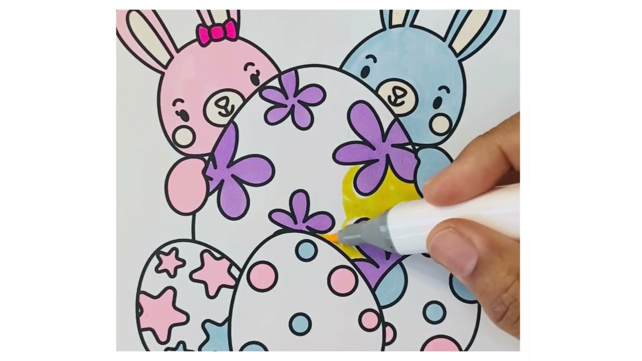 Easter Bunnies & Colorful Eggs 🌸 Relaxing ASMR Coloring #asmrcoloring #asmrrelaxation #coloringasmr