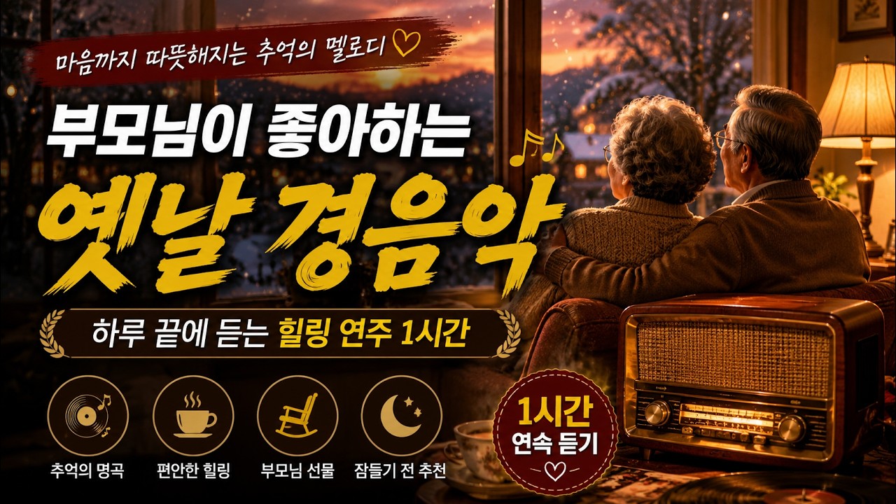 부모님이 좋아하는 옛날 경음악｜겨울밤에 틀어두는 힐링 연주 1시간
