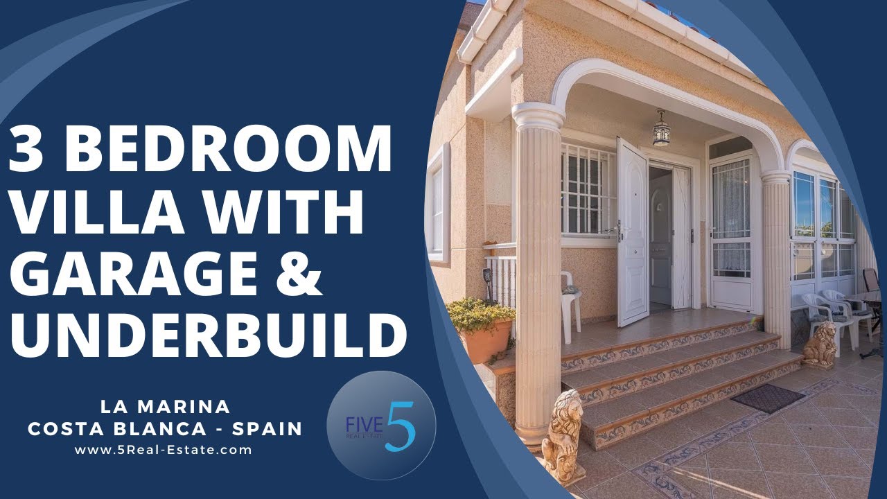 €220.000 - SPACIOUS 3 BEDROOM SEMI‑DETACHED VILLA WITH PRIVATE GARAGE & UNDERBUILD IN LA MARINA