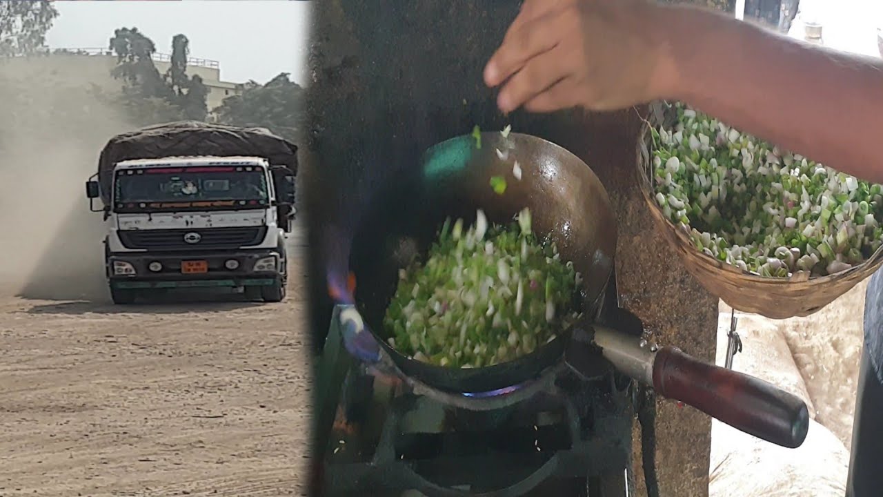 हरा प्याज order कीया | राजस्थानी ड्रायव्हर साहेब खाना खाते हुए
