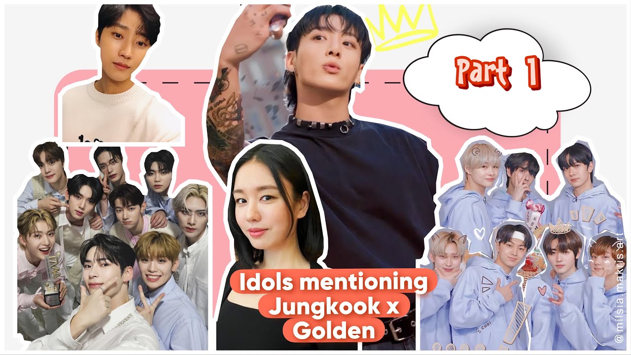 Idols and Actors mentioning, singing, reacting, and dancing to Jungkook’s Golden