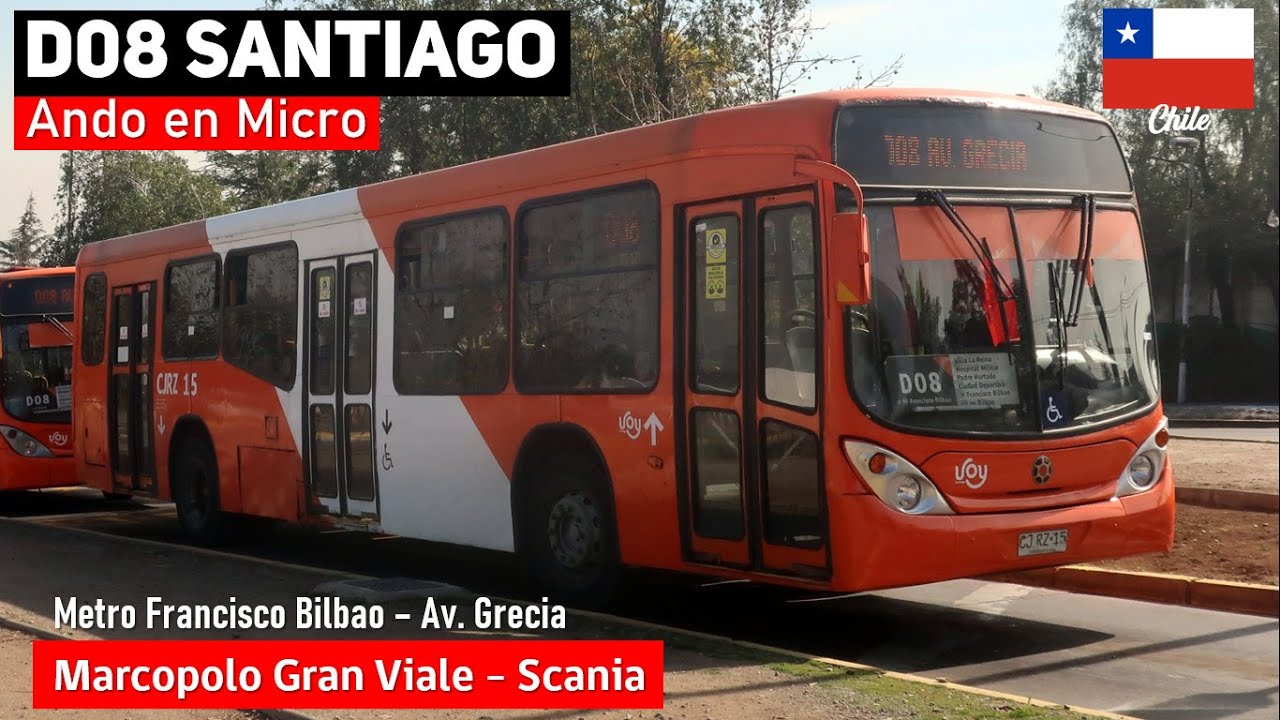 Viaje D08 TRANSANTIAGO en bus MARCOPOLO GRAN VIALE SCANIA K230UB CJRS97 | Ando en Micro