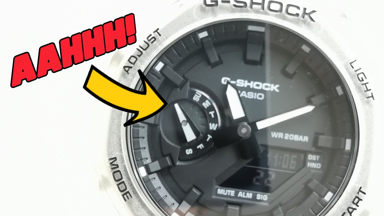 G-Shock GA-2100: как исправить смещение стрелок