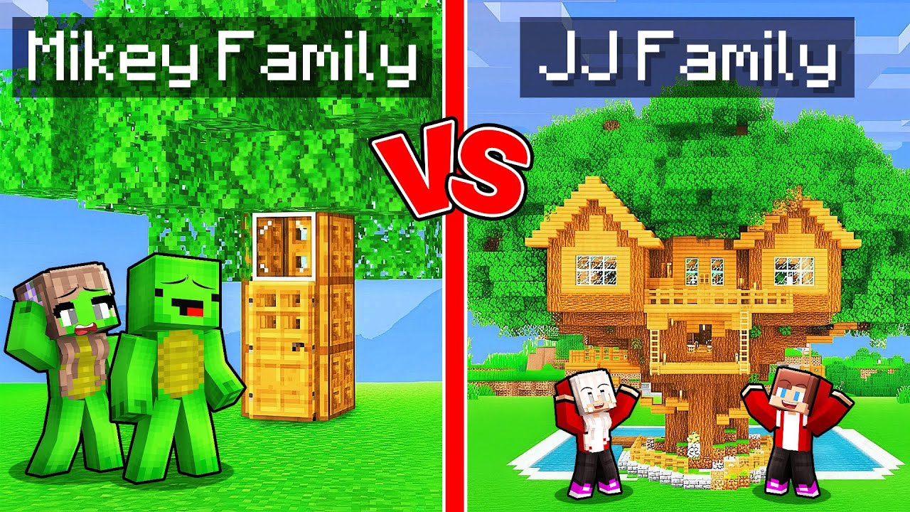 Mikey vs JJ Family Tree Base Battle in Minecraft (Maizen)