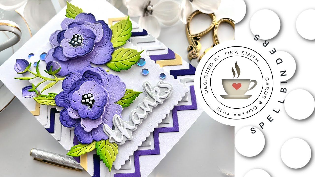 A Thanks Card | Spellbinders From The Garden Collection | Vintage Florals