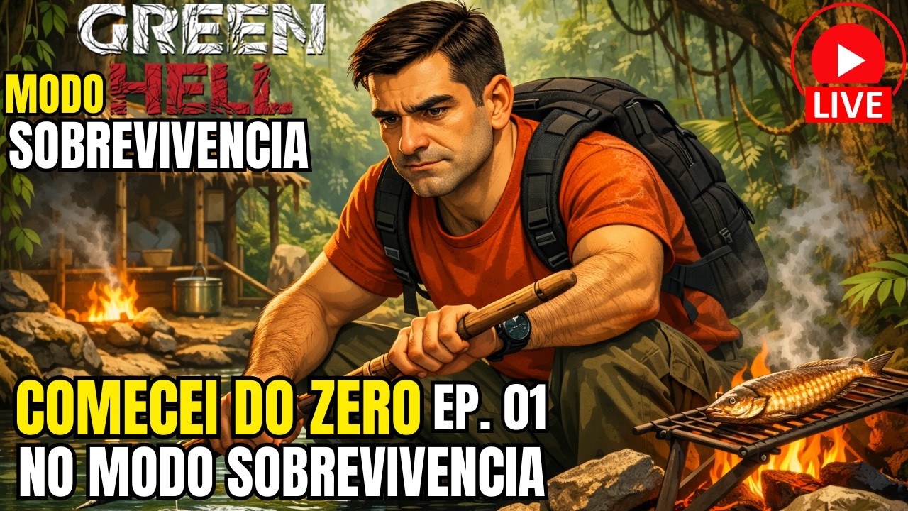 🔴AO VIVO | 🔥 HOJE COMEÇA MINHA JORNADA! NO GREEN HELL MODO SOBREVIVÊNCIA DO ZERO 🌿💀