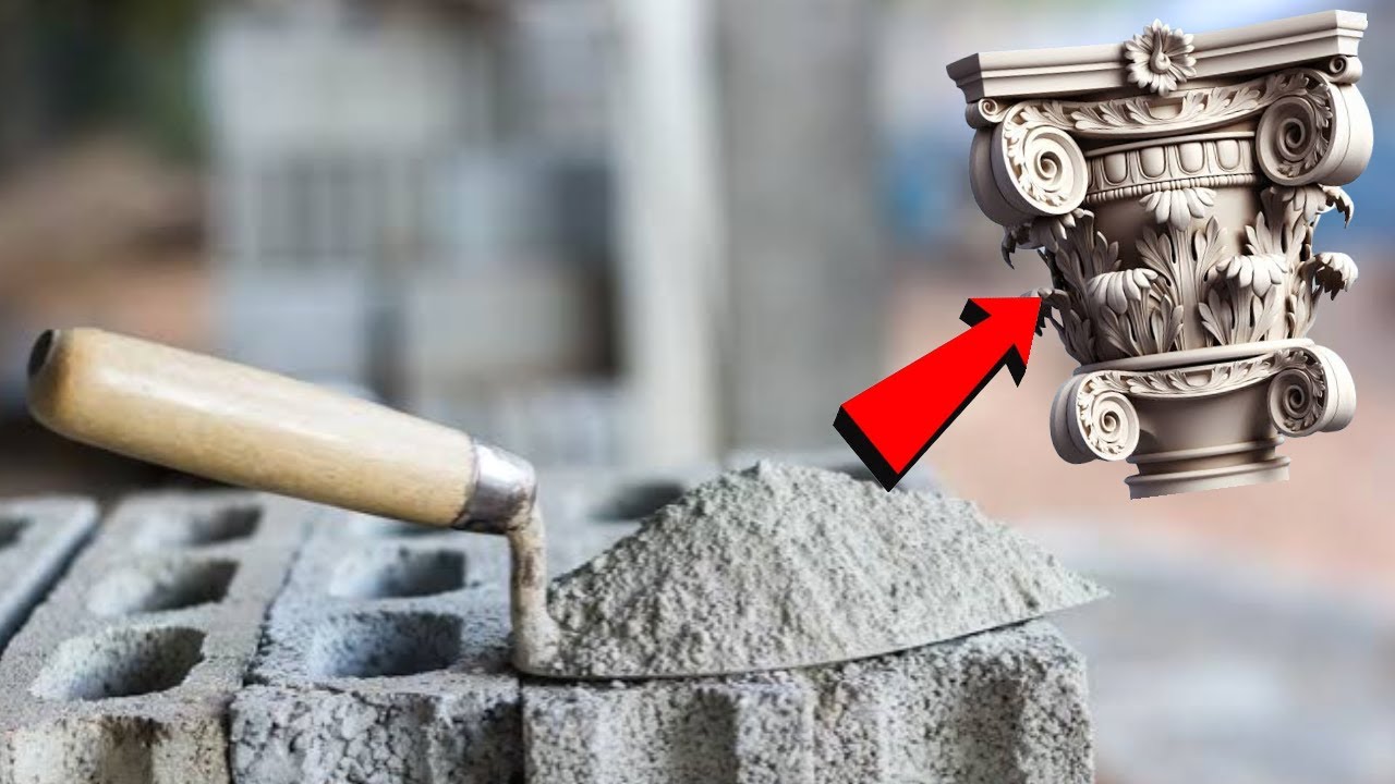 Amazing Skill of Making Cement Pillar Base with Creation Levels | Cement Craft Ideas