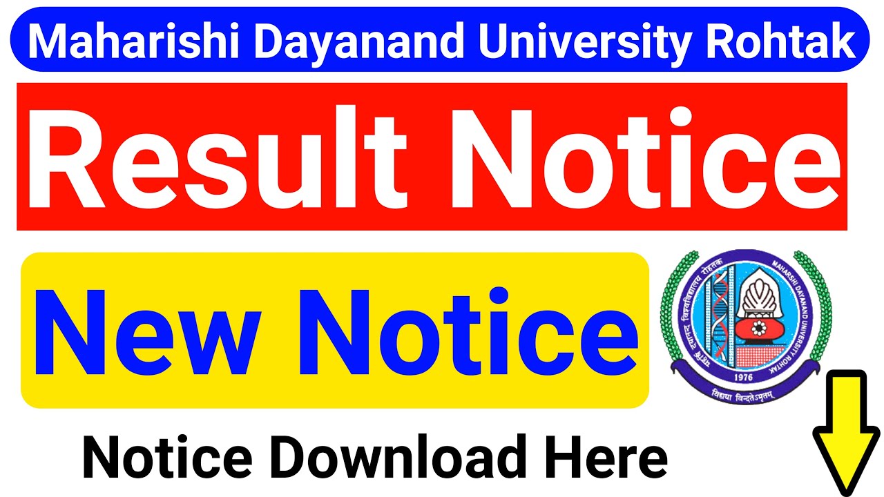 MDU Result Notice || MDU Latest News || MDU Result 2021 || MAHARSHI DAYANAND UNIVERSITY