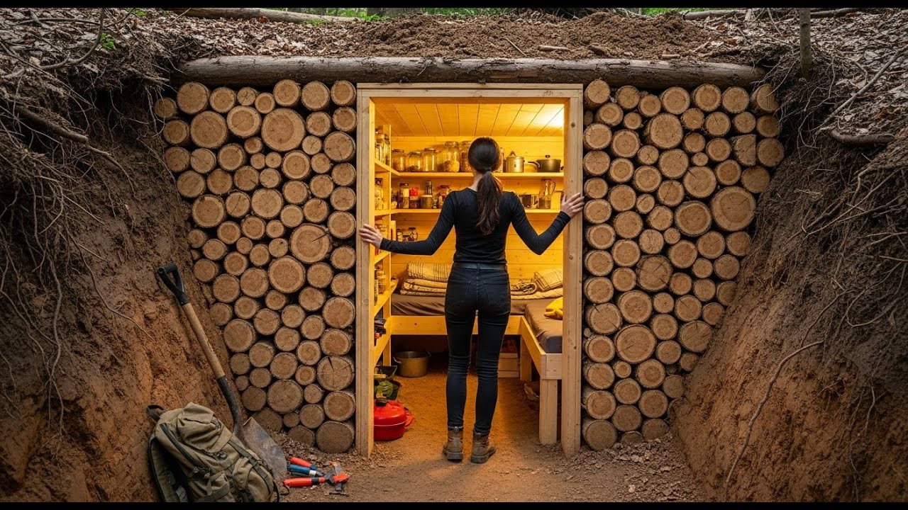 45 Days to Build a Secret Underground Survival Shelter | Hidden Forest Bunker Build