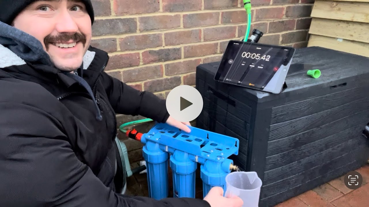 Setting flow rate & bleeding three stage dechlorinator filter for koi pond or fish tank