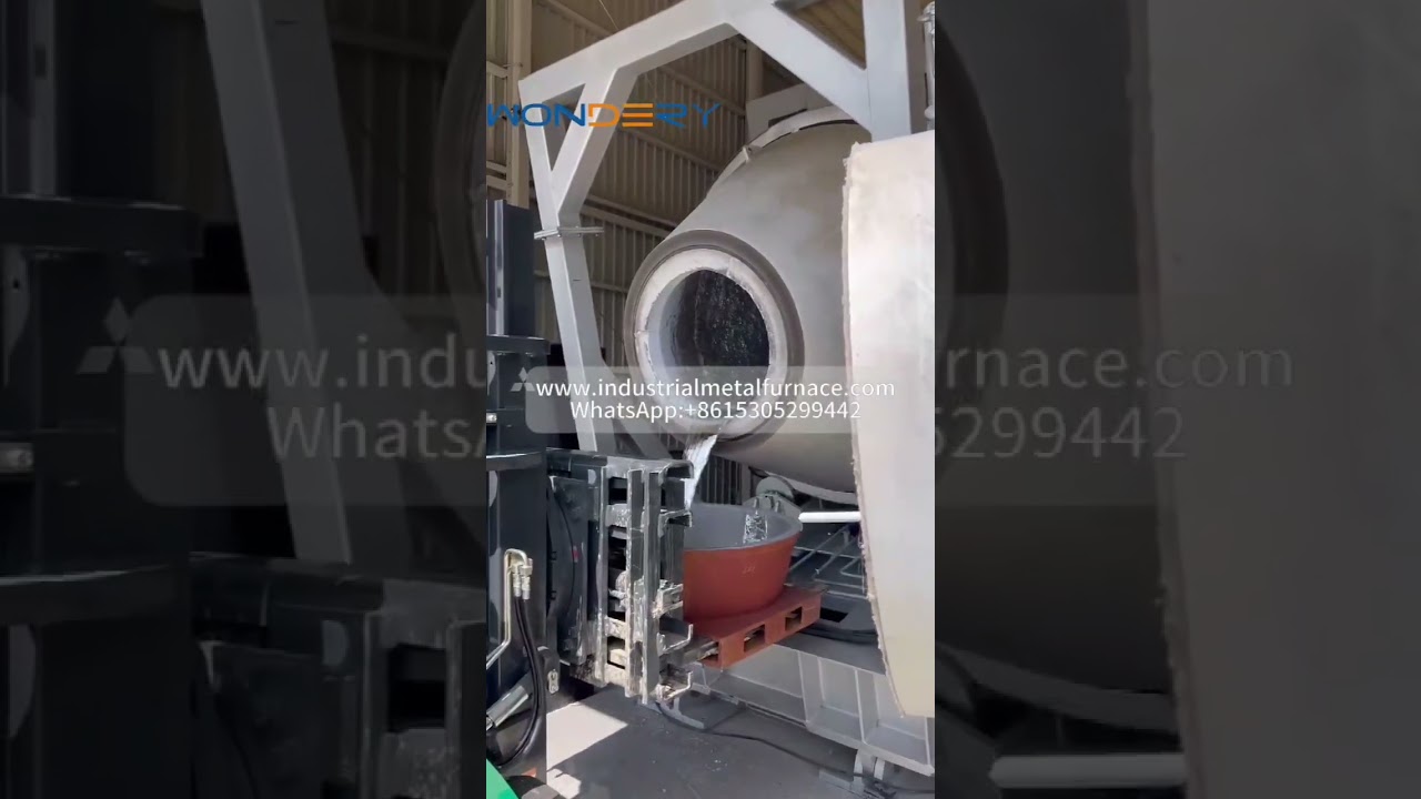 5000KG Gas Fired Rotary Industrial Aluminum Melting Furnace for ingot making