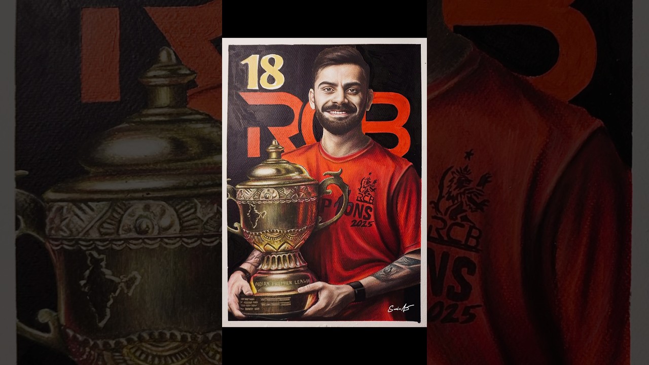 King 👑 Virat Kohli Drawing, #shorts #art #drawing #viratkohli #rcb