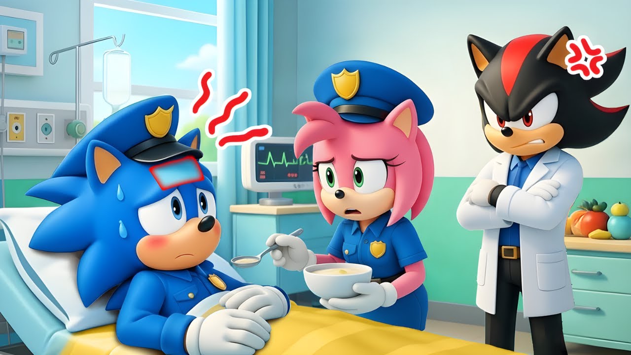 SONIC POLICE Get Really SICK! Can AMY POLICE Save Him!? | Sonic The Hedgehog 3 Animation