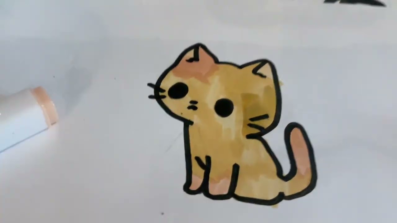 Drawing and coloring a cat