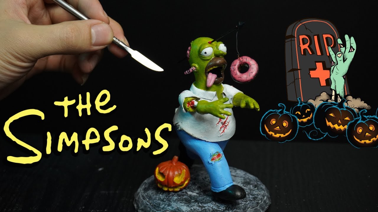 Sculpting Homer Simpson Zombie Donut - Hallowen [ Sculpture | Clay Figure ]
