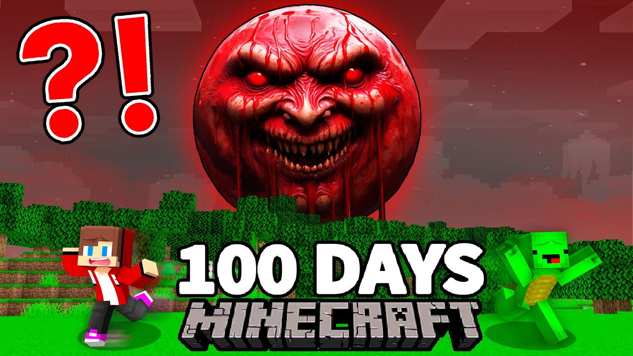 How JJ and Mikey Survived 100 Days With BLOOD MOON in Minecraft? - Maizen