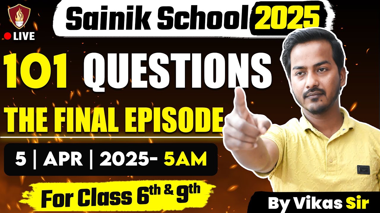 101 English Questions Sainik School 2025 | Sainik Coaching Class 6 & 9