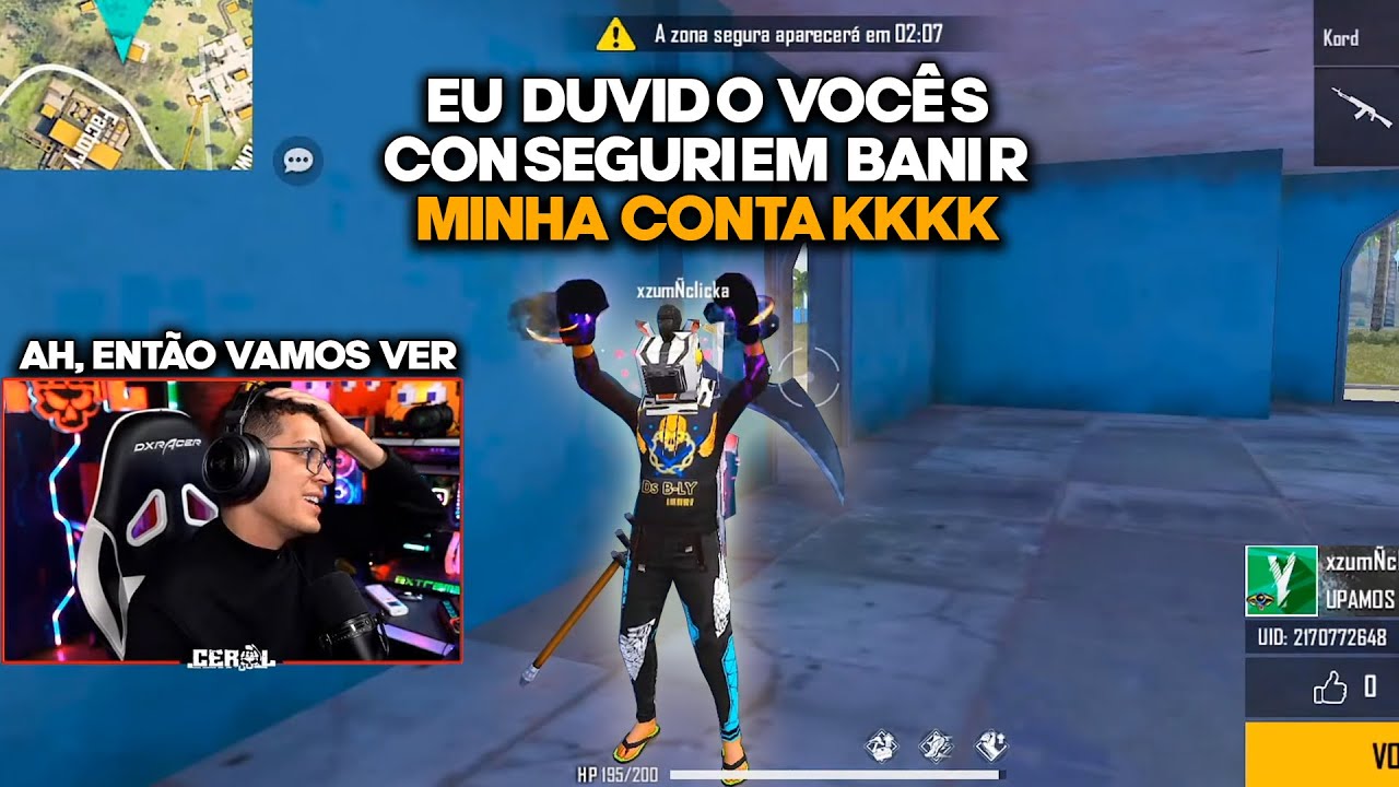 ESSE HACK DESAFIOU O CEROL E A GARENA A DAR BAN NA CONTA DELE AO VIVO!!!