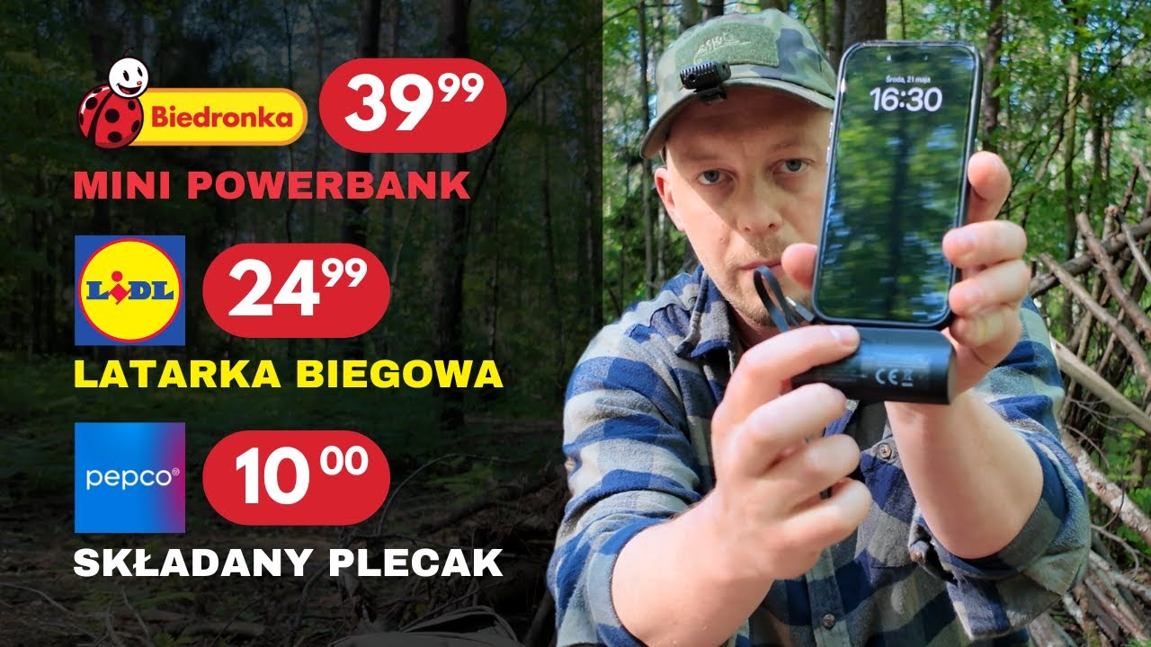Mini PowerBank z Biedronki, Latarka z Lidla, Składany Plecak z Pepco i inne