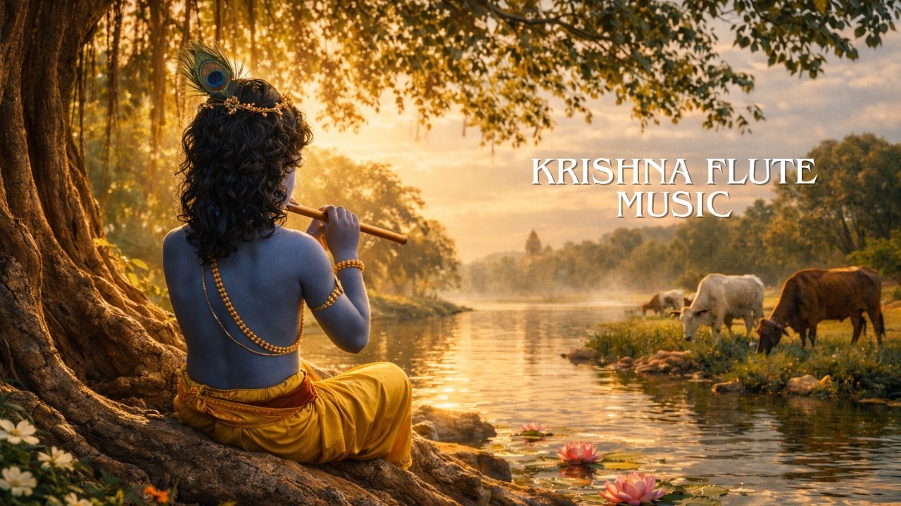 Lord Krishna Playing Flute Under Tree | Calm Instrumental Music for Focus & Relaxation