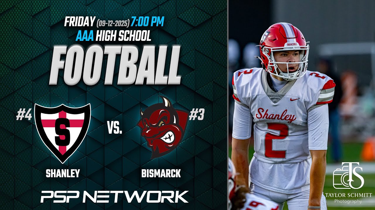 🏈 (9-12--25) AAA FOOTBALL: #4 SHANLEY AT #3 BISMARCK