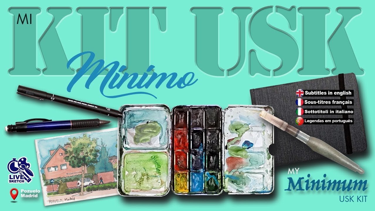 Kit mínimo para 📘🎨 urbansketchers. Minimal kit for urbansketching. Start sketching at your city!