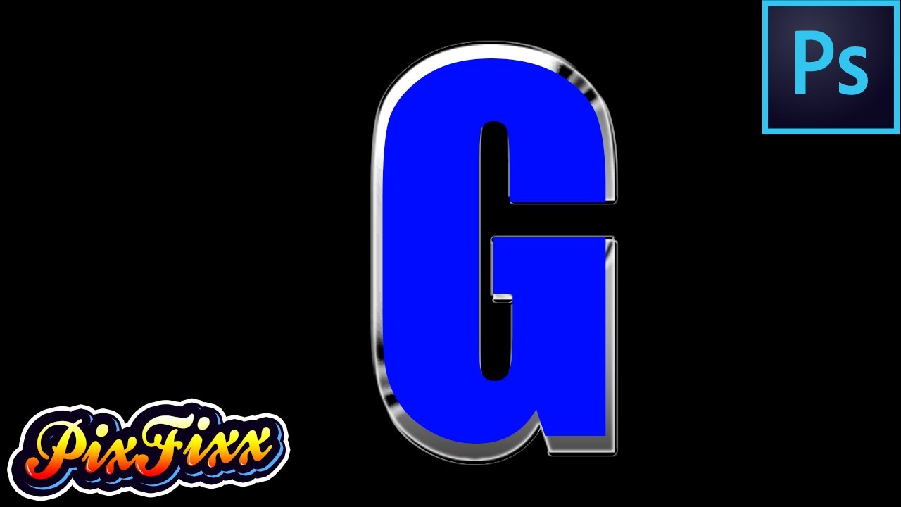 Chrome Border Text Effect in Photoshop | PixFixx