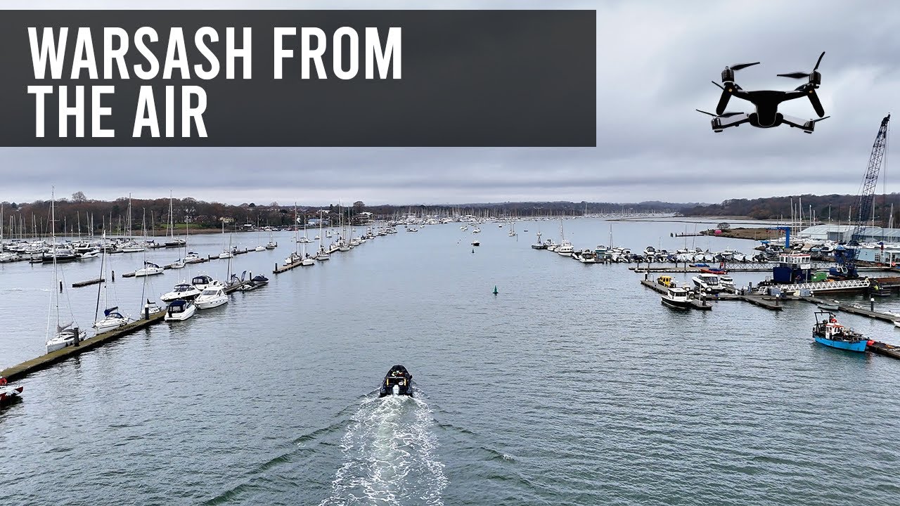 Drone Over River Hamble: Aerial View of Warsash Harbour and Maritime College