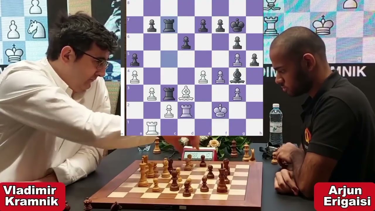 GM Kramnik VS GM Arjun Erigaisi, Blitz game 2023.