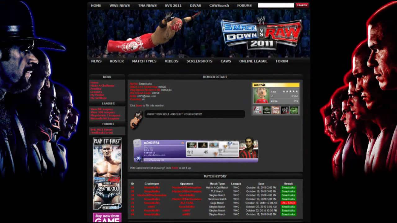 WWE SVR 2011 Online League (SVRLEAGUE.COM)