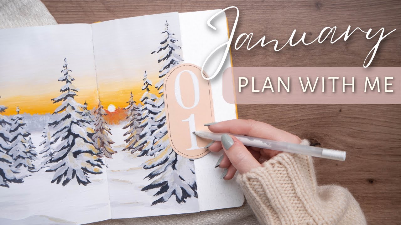 ПЛАНИРУЙТЕ СО МНОЙ | Оформление Bullet Journal на январь 2023 г. | Тема «Снежный пейзаж» ❄️