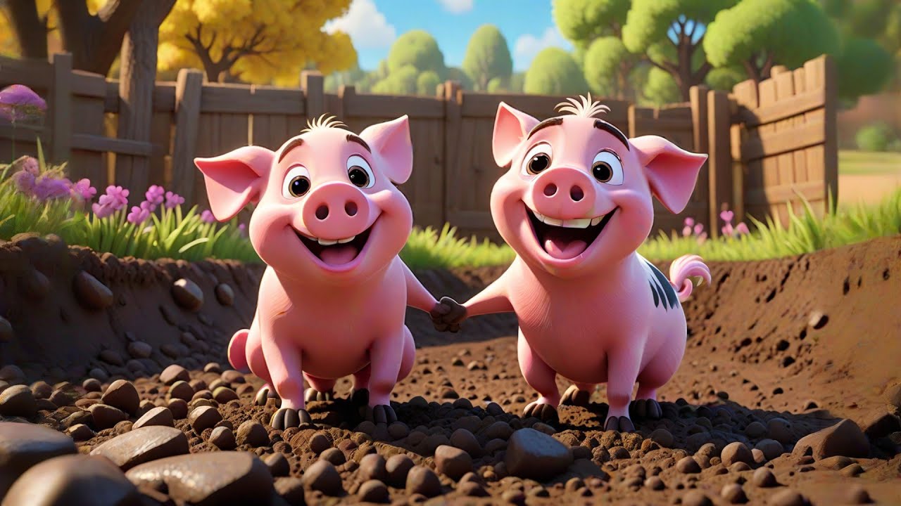 Four Silly Pigs Roll in Mud | Pig Song for Kids | Nursery Rhymes & Preschool Learning