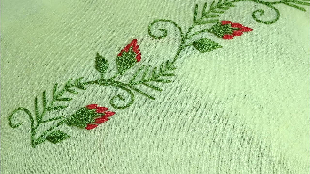 Beautiful borderline design stitching || Easy and simple stitching tutorial for beginners  || 