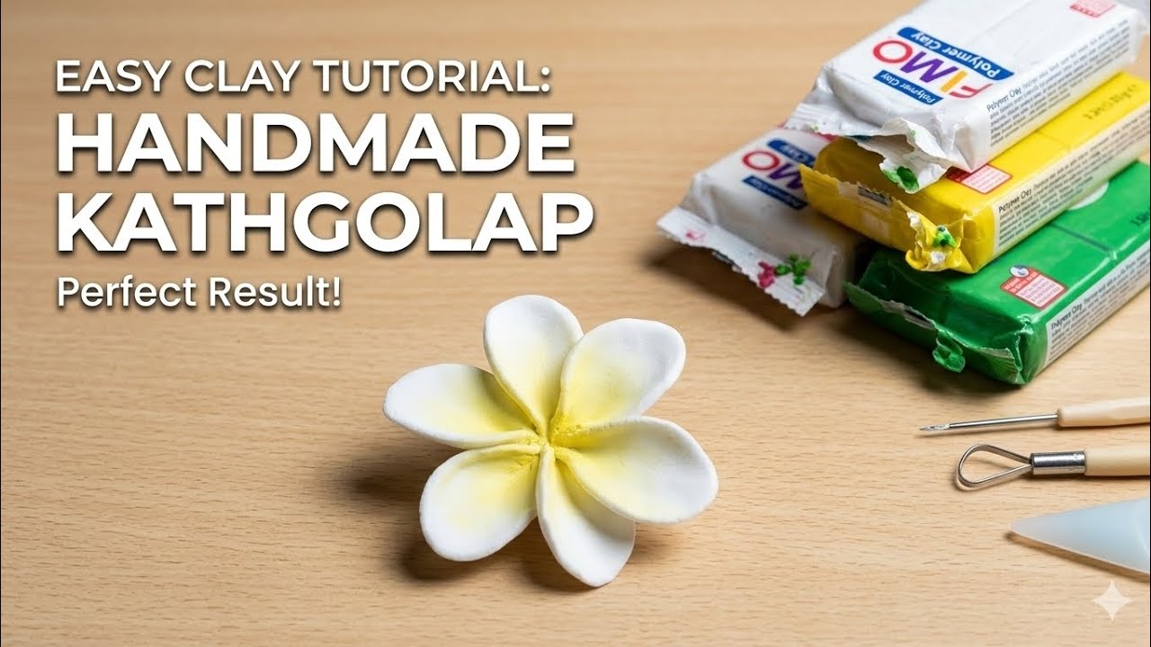 ক্লে দিয়ে কিভাবে কাঠগোলাপ তৈরি করব🌸|| Handmade Kathgolap || Easy Clay Tutorial ||