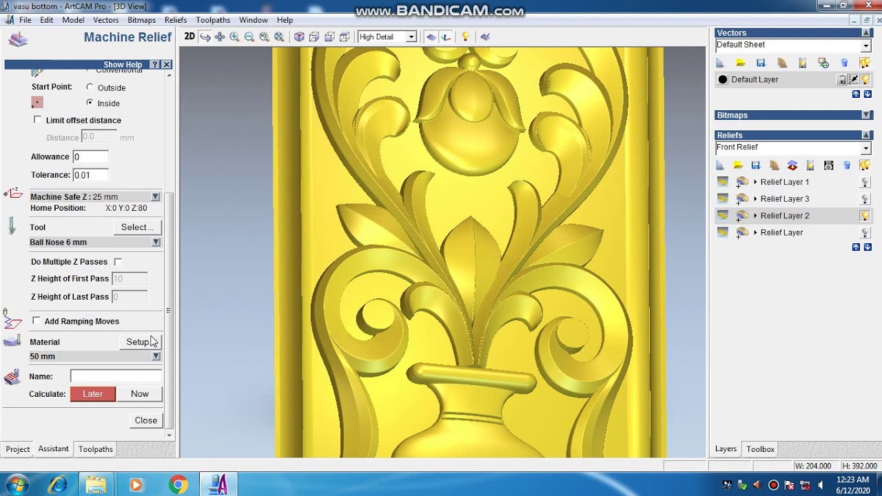 ARTCAM TUTORIAL STEPOVER SETTING  AND RESUT DIFFERNT