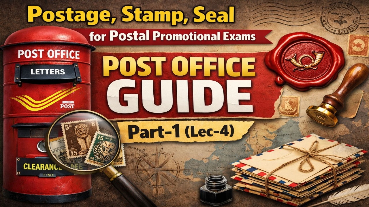 Prepayment of postage,Stamp,Seal(Po guide part 1,Lec 4)#gds#mts#postman