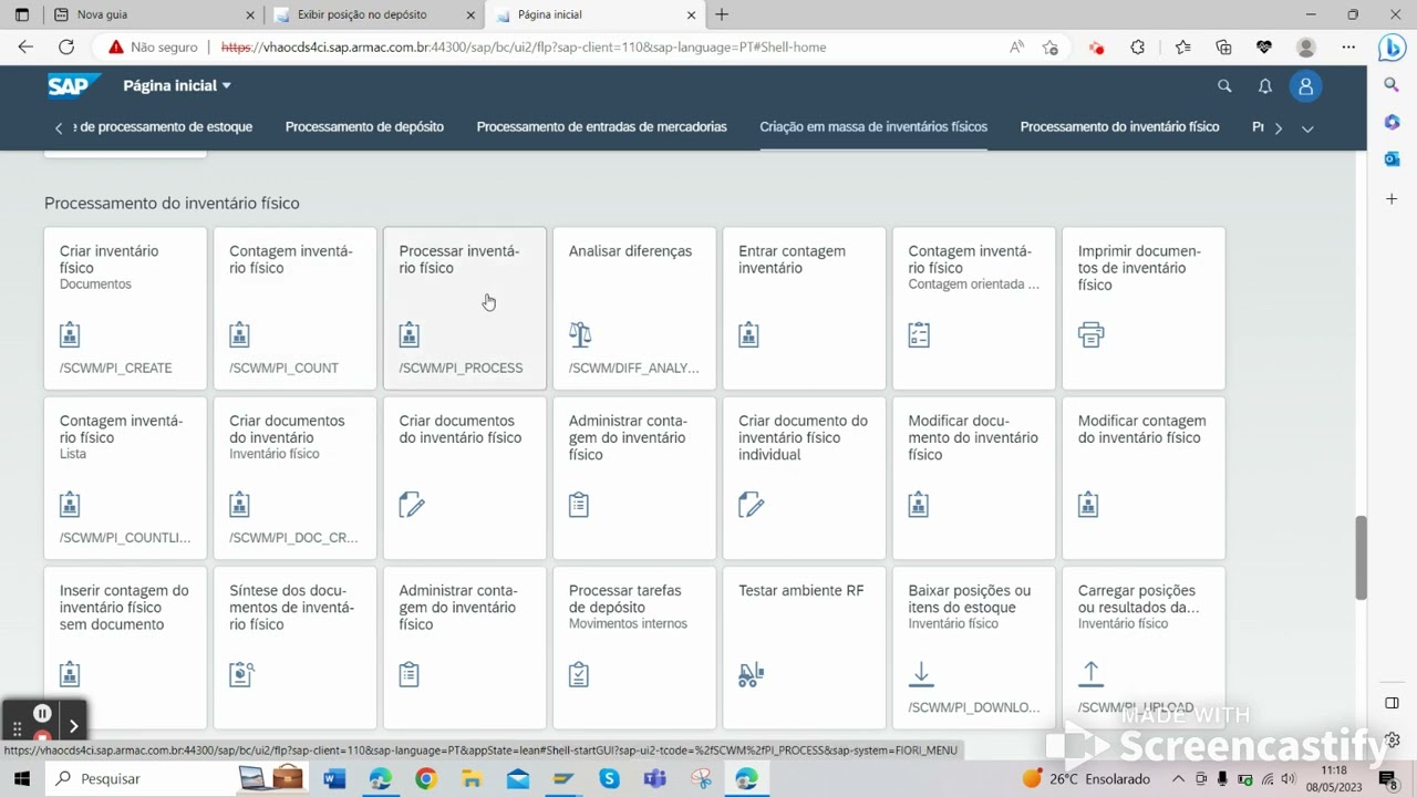 EWM Fiori - INVENTÁRIO FÍSICO