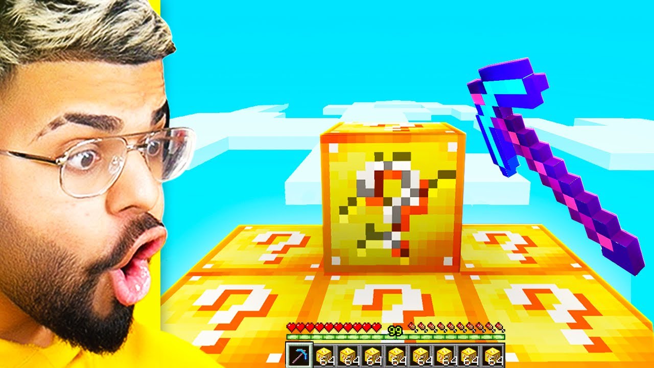 ALL BLOCKS = LUCKY BLOCKS in Skyblock! (Minecraft)