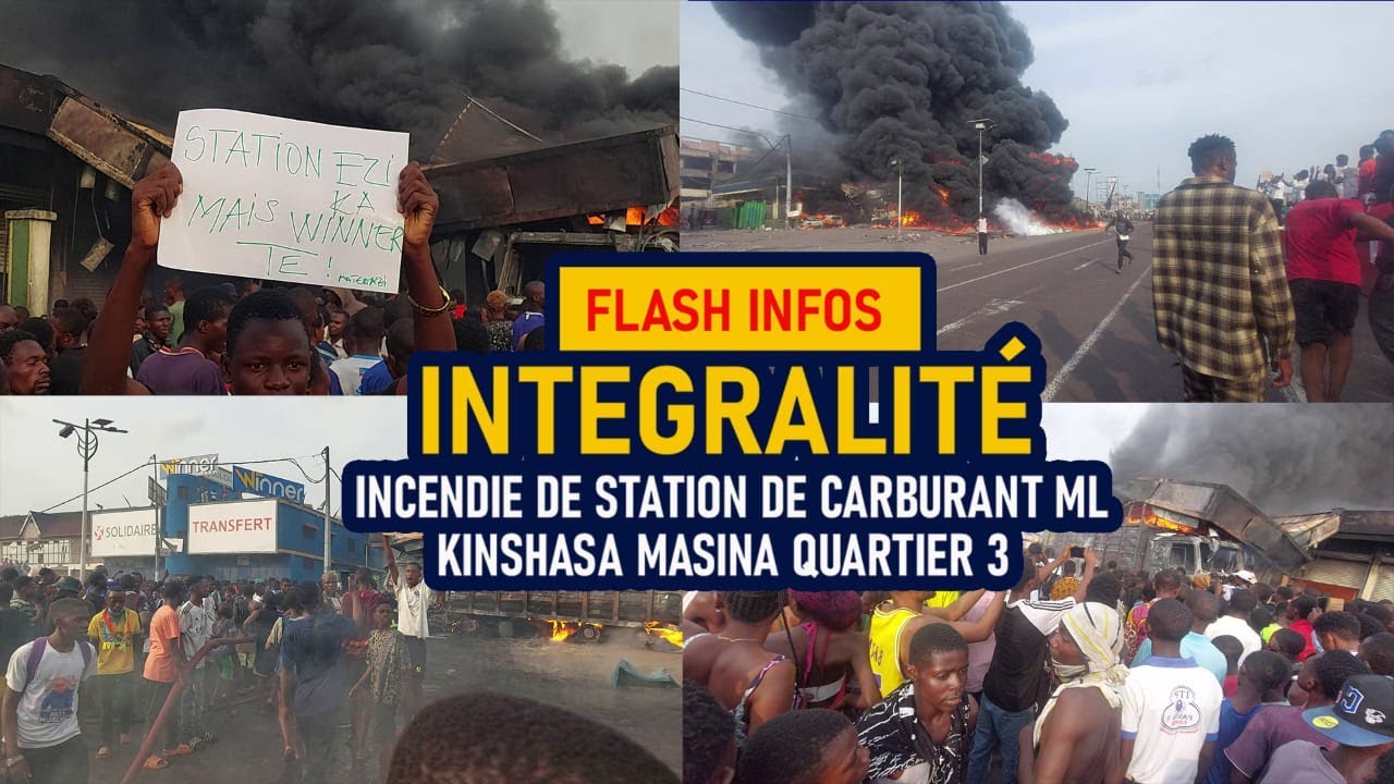 FLASH INFOS : INCENDIE A LA STATION DE CARBURANT ML A KINSHASA QUARTIER 3.