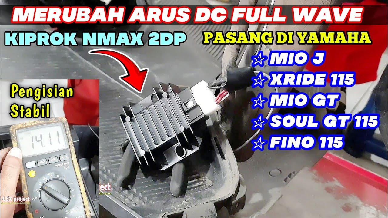 MERUBAH ARUS DC FULL WAVE DI YAMAHA MIO J , Pasang Kiprok NMAX 2DP di Mio J
