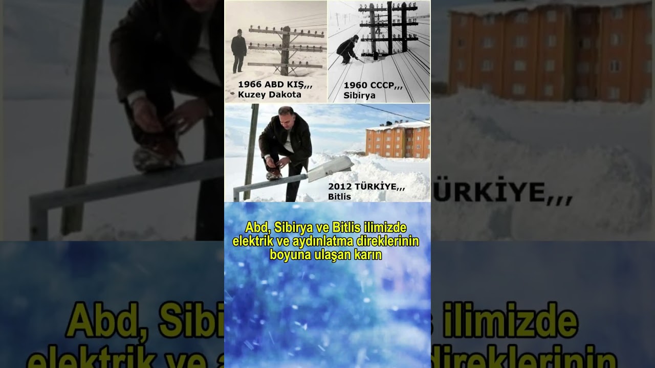 Abd, Sibirya ve Bitlis ilimizde elektrik ve aydınlatma direklerinin boyuna ulaşan karlı kışlar